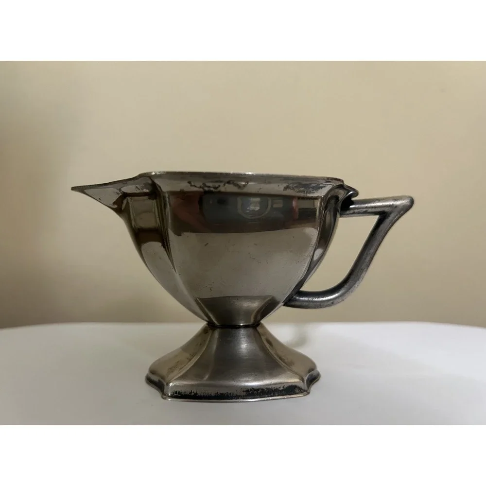 Mid-Century Modern‎ Silver-Plated Creamer & Sugar Bowl Set